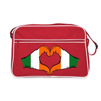 Ireland Côte d'Ivoire Flag Heart - Retro Bag - red/white - Front