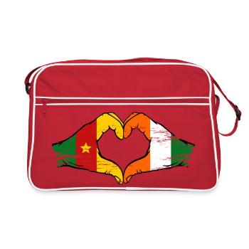 Cœur du drapeau de la Côte d’Ivoire du Cameroun - Sac Retro - rouge/blanc - Devant
