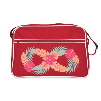 Tropical Hibiscus Circle - Retro Bag - red/white - Front