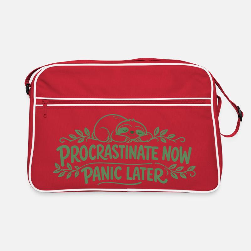Sloth Saying - Procrastinate Now Gift Retro Bag