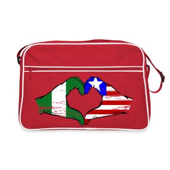 Nigeria_Liberia_Flagge_Haende_Herzform_used - Sac Retro - rouge/blanc - Devant
