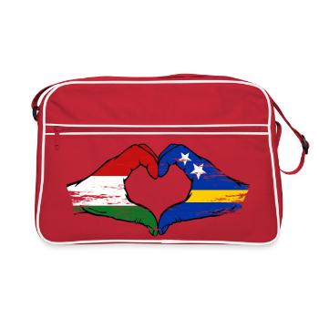 Drapeau hongrois de Curaçao Mains en forme de cœur utilisé - Sac Retro - rouge/blanc - Devant