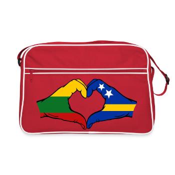 Drapeau de Lituanie Curaçao Mains en forme de cœur - Sac Retro - rouge/blanc - Devant