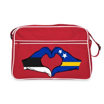 Estonie Drapeau de Curaçao Mains en forme de cœur - Sac Retro - rouge/blanc - Devant