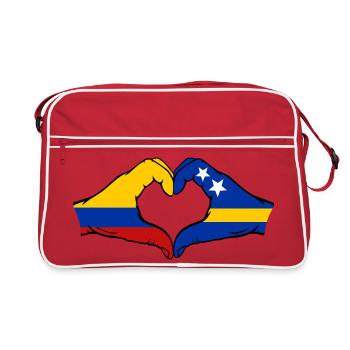 Colombie Drapeau de Curaçao Mains en forme de cœur - Sac Retro - rouge/blanc - Devant