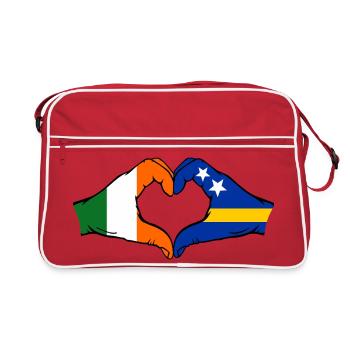 Ireland Curacao Flag Hands Heart Shape - Retro Bag - red/white - Front