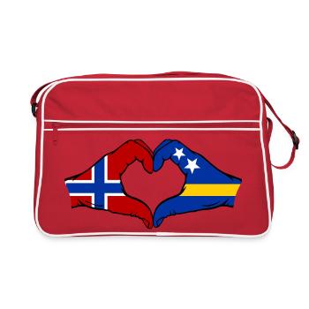 Norvège Drapeau de Curaçao Mains en forme de cœur - Sac Retro - rouge/blanc - Devant
