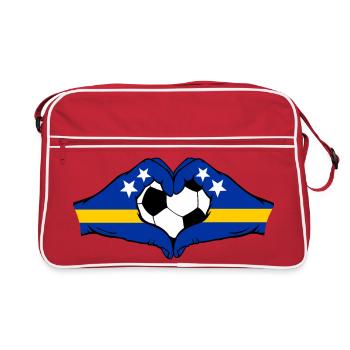 Mains du drapeau de Curaçao en forme de cœur - Sac Retro - rouge/blanc - Devant