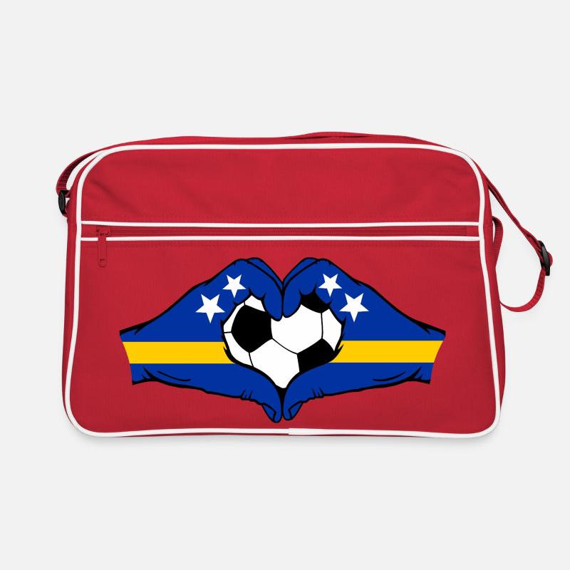 Mains du drapeau de Curaçao en forme de cœur Sac Retro