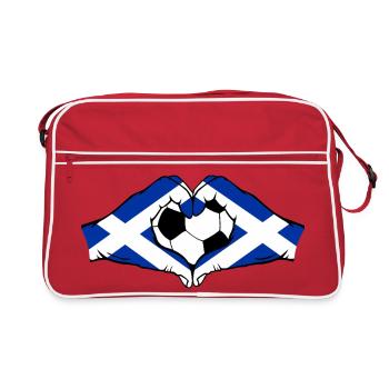 Scotland Flag Hands Heart Shape - Retro Bag - red/white - Front