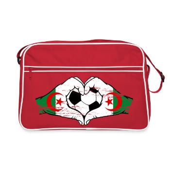 Drapeau d’Algérie Mains en forme de cœur Football - Sac Retro - rouge/blanc - Devant