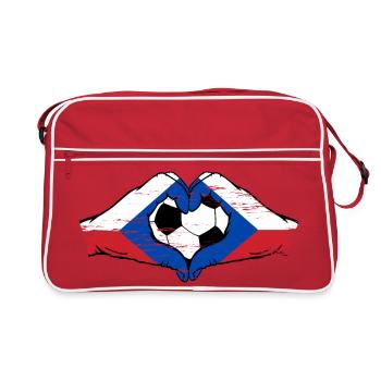 Cœur du Flag Football de la République Tchèque - Sac Retro - rouge/blanc - Devant
