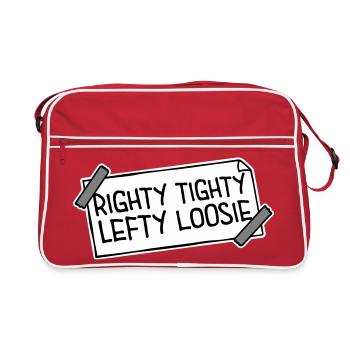 Righty Tighty Lefty Loosie Funny DIY Logo - Retro Bag - red/white - Front