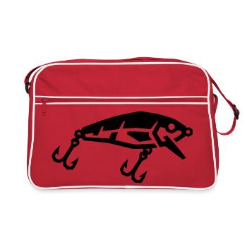 Leurres de pêche, leurres oscillants, pêche, poissons prédateurs, pêcheurs - Sac Retro - rouge/blanc - Devant