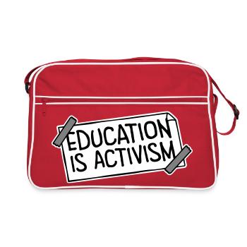 Education Is Activism Bildung Aktivismus Statement - Retro Bag - red/white - Front