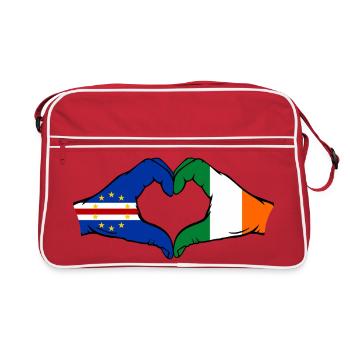 Drapeau irlandais du Cap-Vert en forme de cœur - Sac Retro - rouge/blanc - Devant