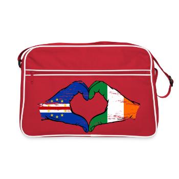 Drapeau du Cap-Vert en forme de cœur en forme de cœur du drapeau irlandais du Cap-Vert - Sac Retro - rouge/blanc - Devant