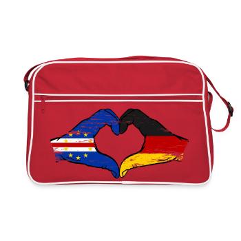 Cape Verde Germany Flag Hands Heart Shape Used - Retro Bag - red/white - Front
