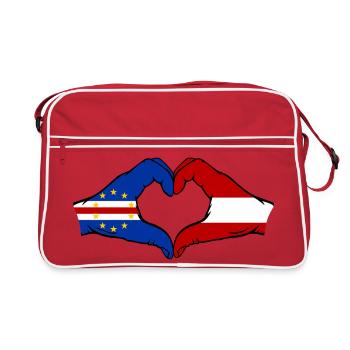 Drapeau Autrichien du Cap-Vert Mains en forme de cœur - Sac Retro - rouge/blanc - Devant