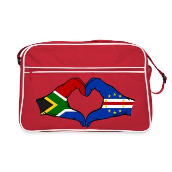 Drapeau du Cap-Vert Afrique du Sud Mains Forme de cœur - Sac Retro - rouge/blanc - Devant