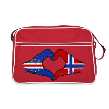 Kap Verde Norwegen Flagge Hände Herzform used - Retro Tasche - Rot/Weiß - Vorne