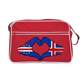 Kap Verde Island Flagge Hände Herzform used - Retro Tasche - Rot/Weiß - Vorne