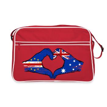 Mains du drapeau australien du Cap-Vert en forme de cœur utilisées - Sac Retro - rouge/blanc - Devant