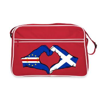 Cape Verde Scotland Flag Hands Heart Shape - Retro Bag - red/white - Front