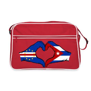 Drapeau du drapeau de Cuba du Cap-Vert en forme de cœur - Sac Retro - rouge/blanc - Devant