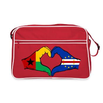 Drapeau du Cap-Vert Guinée-Bissau Mains en forme de cœur - Sac Retro - rouge/blanc - Devant