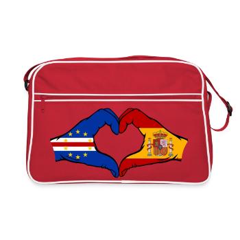 Drapeau du Cap-Vert Espagne : mains en forme de cœur - Sac Retro - rouge/blanc - Devant
