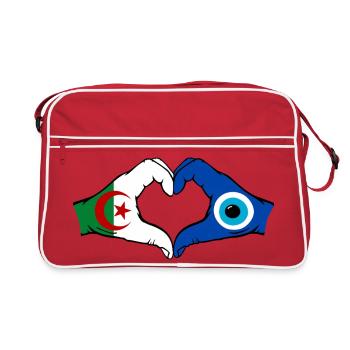 Algérie Nazar Drapeau Mains Forme de cœur - Sac Retro - rouge/blanc - Devant