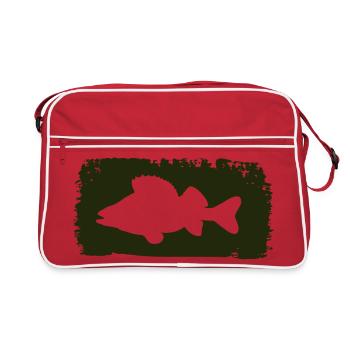 Barsch im Farbstrich - grün - Retro Tasche - Rot/Weiß - Vorne