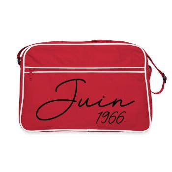 1966 Anniversaire Juin 1966 cadeau Juin 1966  - Sac Retro - rouge/blanc - Devant
