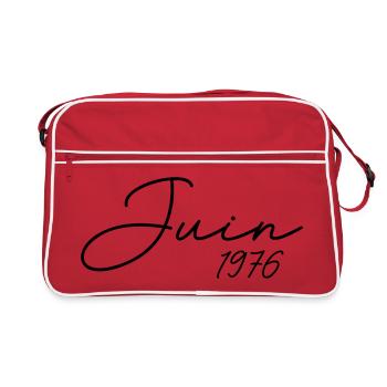 1976 Anniversaire Juin 1976 cadeau Juin 1976  - Sac Retro - rouge/blanc - Devant