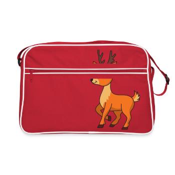 Renne Deer Deer Antler Roebuck Cerf sauvage - Sac Retro - rouge/blanc - Devant