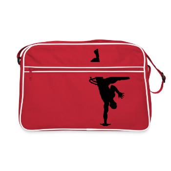 Capoeira regionale Silhouette - Retro Tasche - Rot/Weiß - Vorne