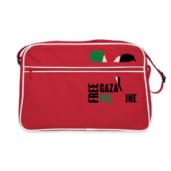 Gaza libre et Palestine libre - Sac Retro - rouge/blanc - Devant