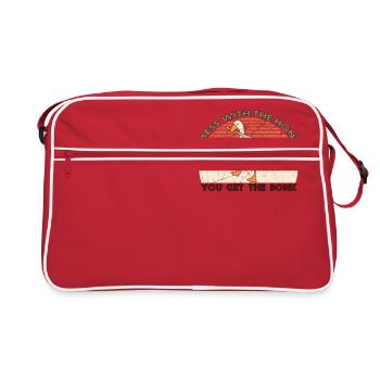 Gâchis avec le klaxon que vous obtenez le canard bonk - Sac Retro - rouge/blanc - Devant