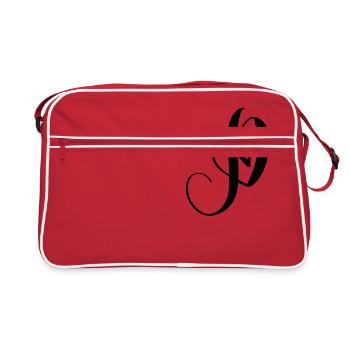 Herzbuchstabe P/Herzbuchstabe P - Retro Tasche - Rot/Weiß - Vorne