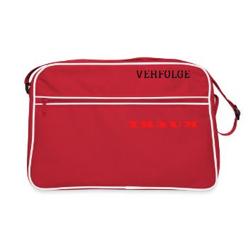 Verfolge deinen Traum - Retro Tasche - Rot/Weiß - Vorne