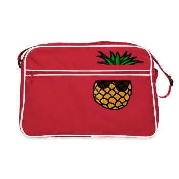 Coole Ananas - Retro Tasche - Rot/Weiß - Vorne