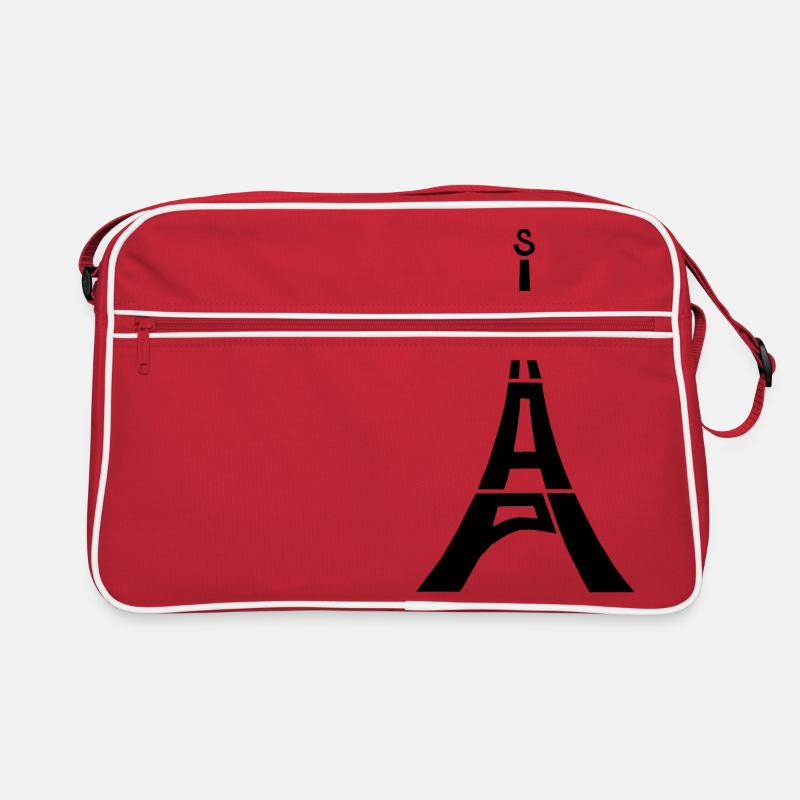 Paris Eiffel Tower - Retro Tasche - Rot/Weiß