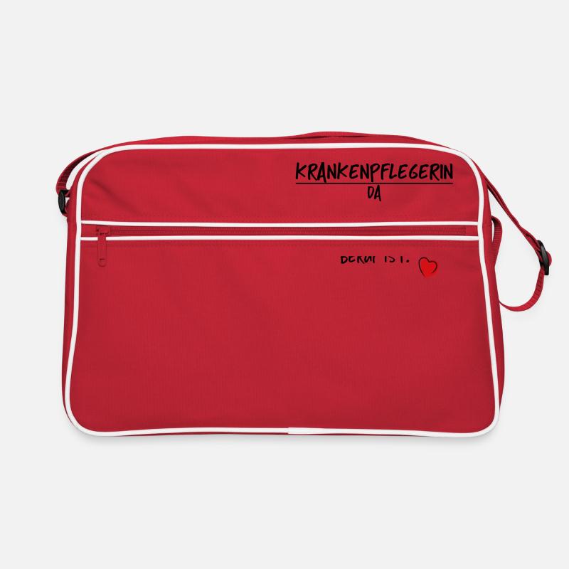 Krankenpflegerin Pflegerin Krankenschwester Liebe - Retro Tasche - Rot/Weiß