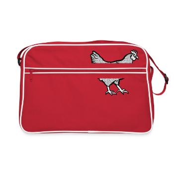 Huhn - Retro Tasche - Rot/Weiß - Vorne
