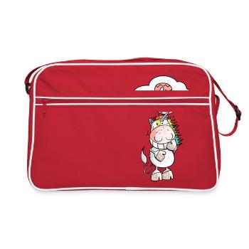 3 Jahre Einhorn - Unicorn - Retro Tasche - Rot/Weiß - Vorne