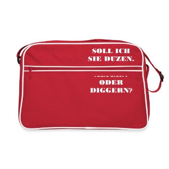 DUZENDIGGERN - Retro Tasche - Rot/Weiß - Vorne