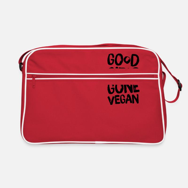 Vegan - Retro Tasche - Rot/Weiß