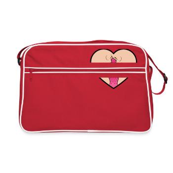 Pop Art / Graphic Novel: coeur avec quelques baisers - Sac Retro - rouge/blanc - Devant