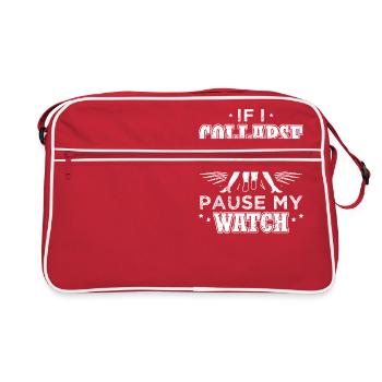 Running Runner Shirt Stop My Watch - Retro Bag - red/white - Front